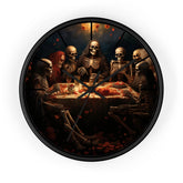 Wall Clock, Halloween Day of the dead last supper Fall portrait art kitchen hallway office family gift clock The Aurora Touch