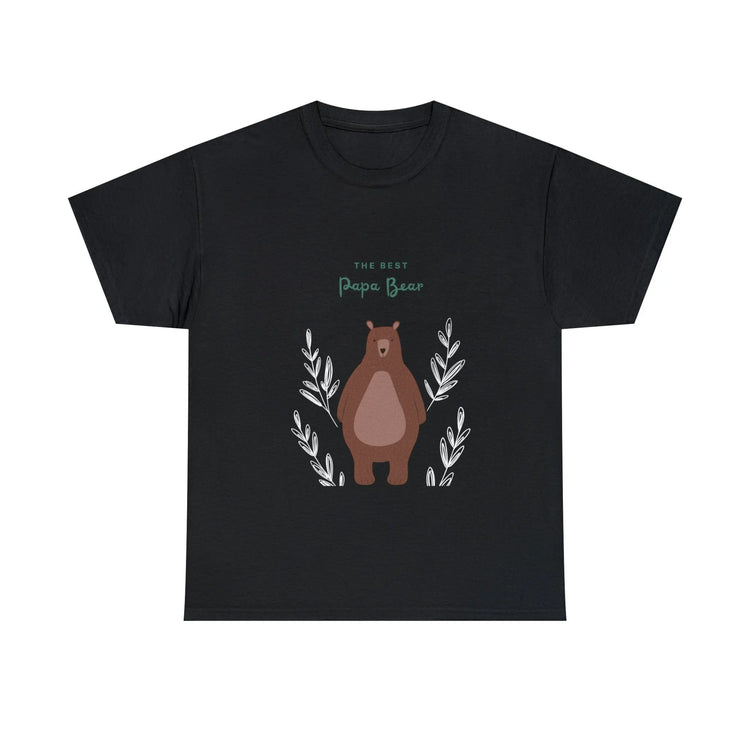 Best Papa Bear Heavy Cotton Tee, Father love casual adorable teddy bear cotton novelty work everyday meaningful Daddy day shirt