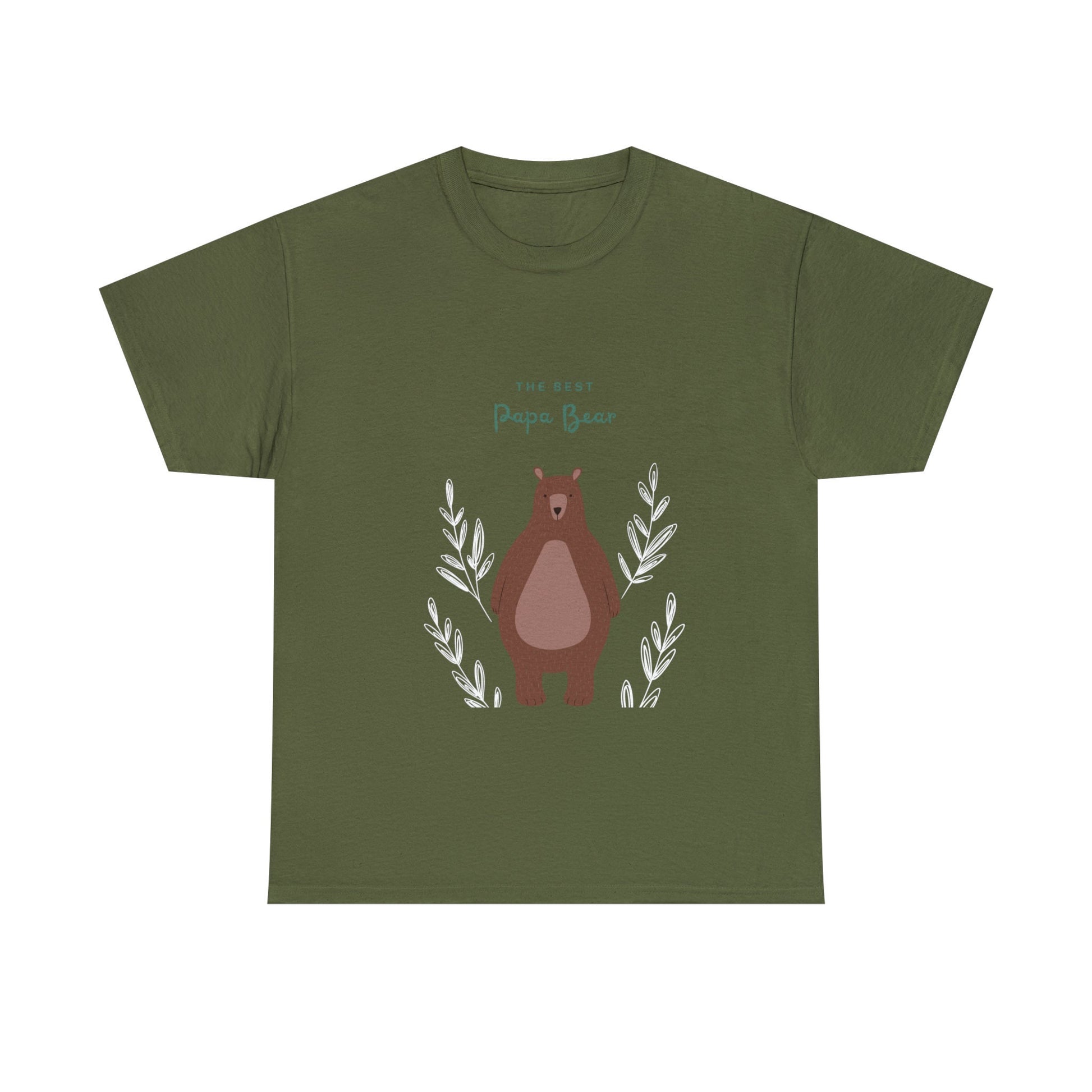 Best Papa Bear Heavy Cotton Tee, Father love casual adorable teddy bear cotton novelty work everyday meaningful Daddy day shirt