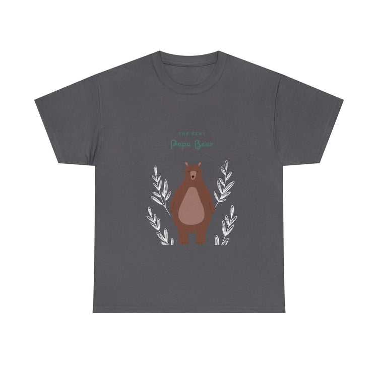 Best Papa Bear Heavy Cotton Tee, Father love casual adorable teddy bear cotton novelty work everyday meaningful Daddy day shirt