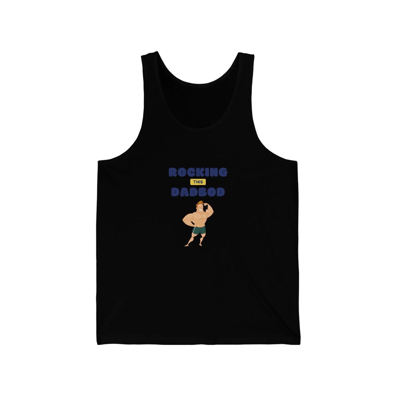 Rocking Dad Bod Jersey Tank, beach wear, male white tank, whie casual Tank, Men&