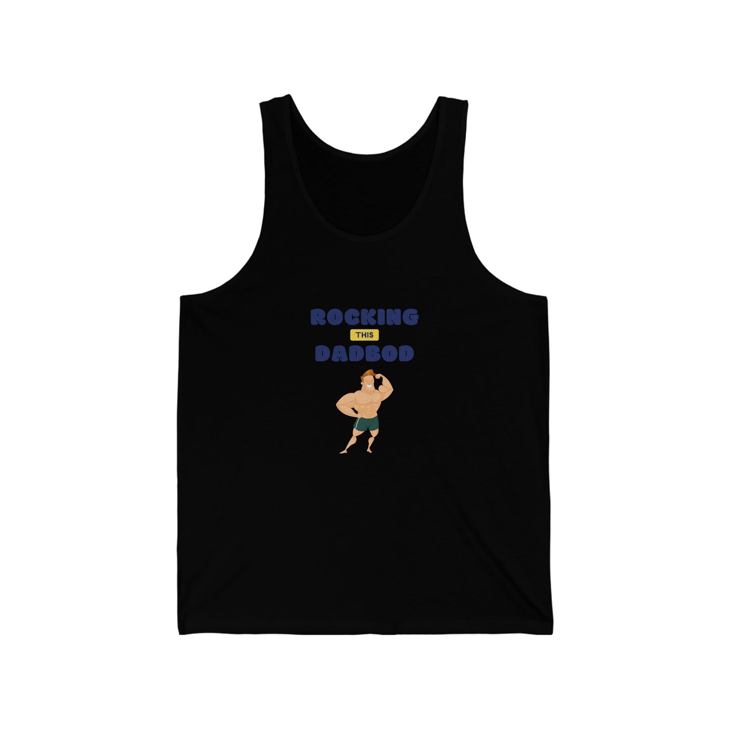 Rocking Dad Bod Jersey Tank, beach wear, male white tank, whie casual Tank, Men's Novelty Tank, Dad Birthday, Papa gift, gift for trainer