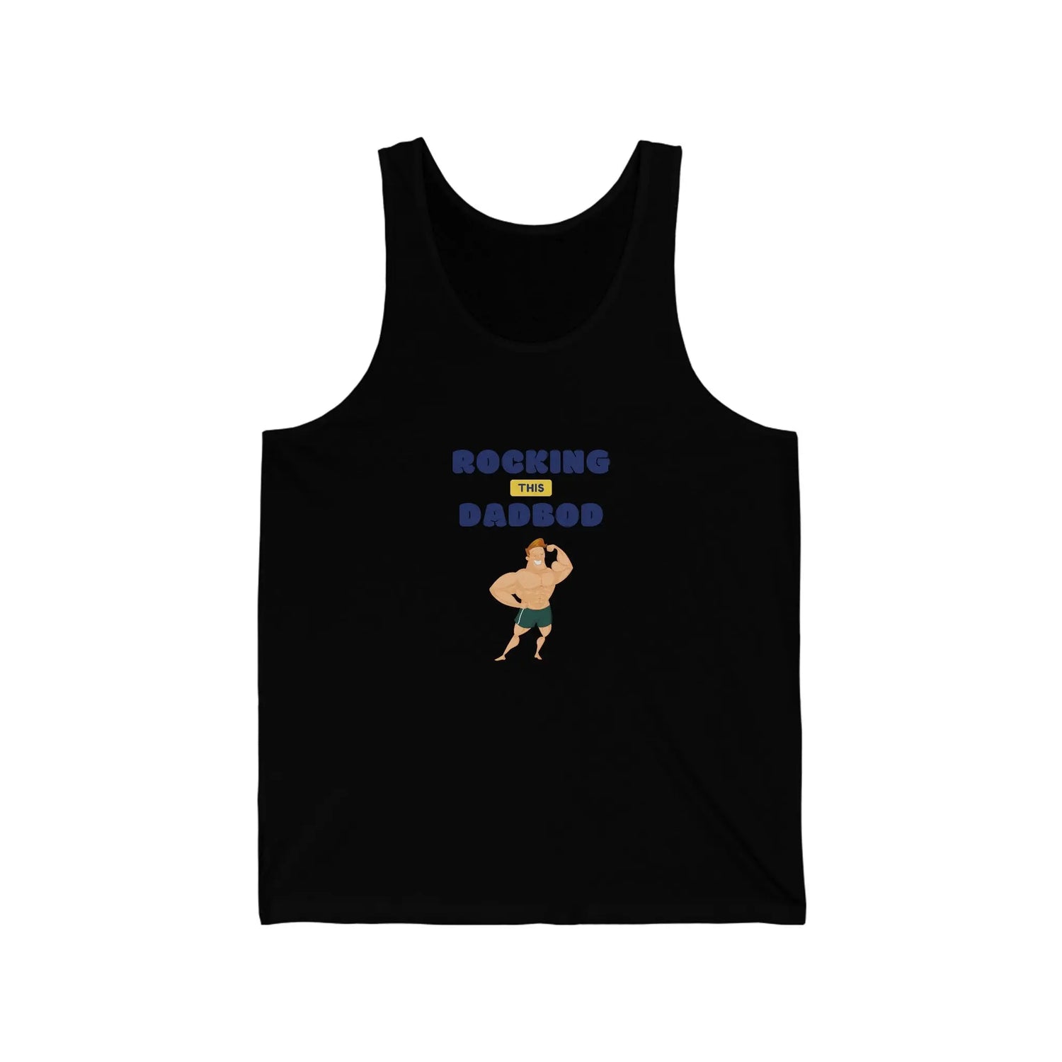 Rocking Dad Bod Jersey Tank, beach wear, male white tank, whie casual Tank, Men&