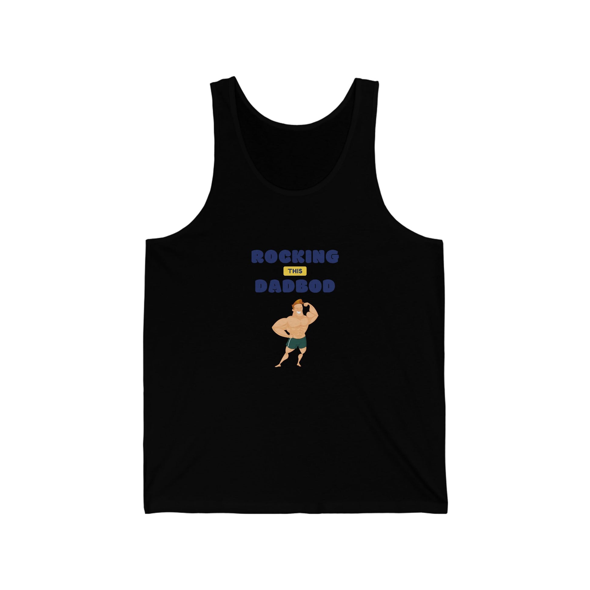 Rocking Dad Bod Jersey Tank, beach wear, male white tank, whie casual Tank, Men's Novelty Tank, Dad Birthday, Papa gift, gift for trainer