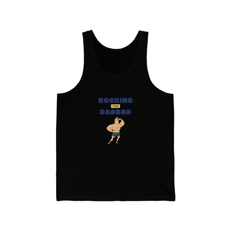 Rocking Dad Bod Jersey Tank, beach wear, male white tank, whie casual Tank, Men&