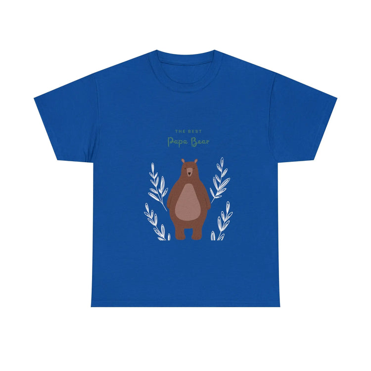Best Papa Bear Heavy Cotton Tee, Father love casual adorable teddy bear cotton novelty work everyday meaningful Daddy day shirt