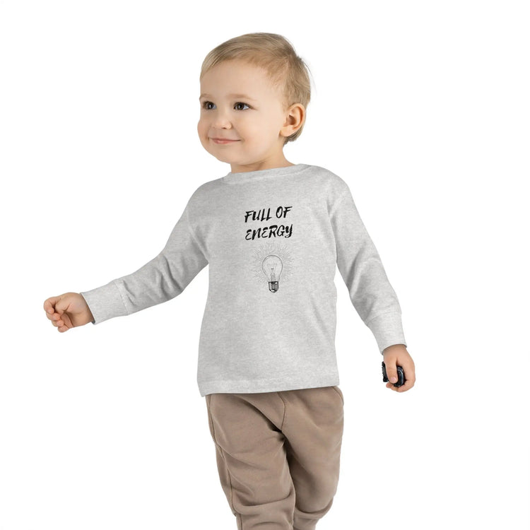 Full of Energy Toddler Long Sleeve Tee, Energy Baby, Toddler clothes, Children wear, Kids casual wear, bay Momma gift, Kids Birthday gift,