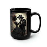Black Mug, 15oz, Day of The Dead Mug, Dia de Los Muertos, Tasa de Cafe, Coffee cup, Tea Cup, Halloween Mug, Novelty Coffee Mug The Aurora Touch