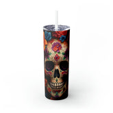 Cadaver Dia de Los Muertos Colorful 20oz Tumbler, Halloween Artistic Straw Cup, Day of the Dead Design Mug, Unique Gift, Festive Drinkware The Aurora Touch