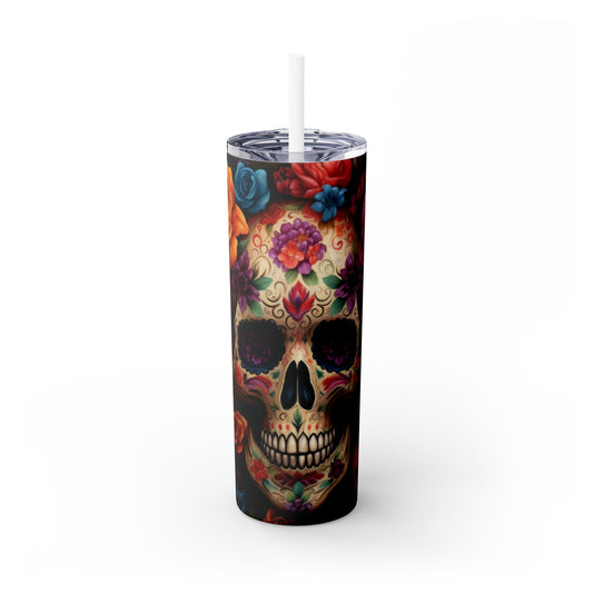 Cadaver Dia de Los Muertos Colorful 20oz Tumbler, Halloween Artistic Straw Cup, Day of the Dead Design Mug, Unique Gift, Festive Drinkware