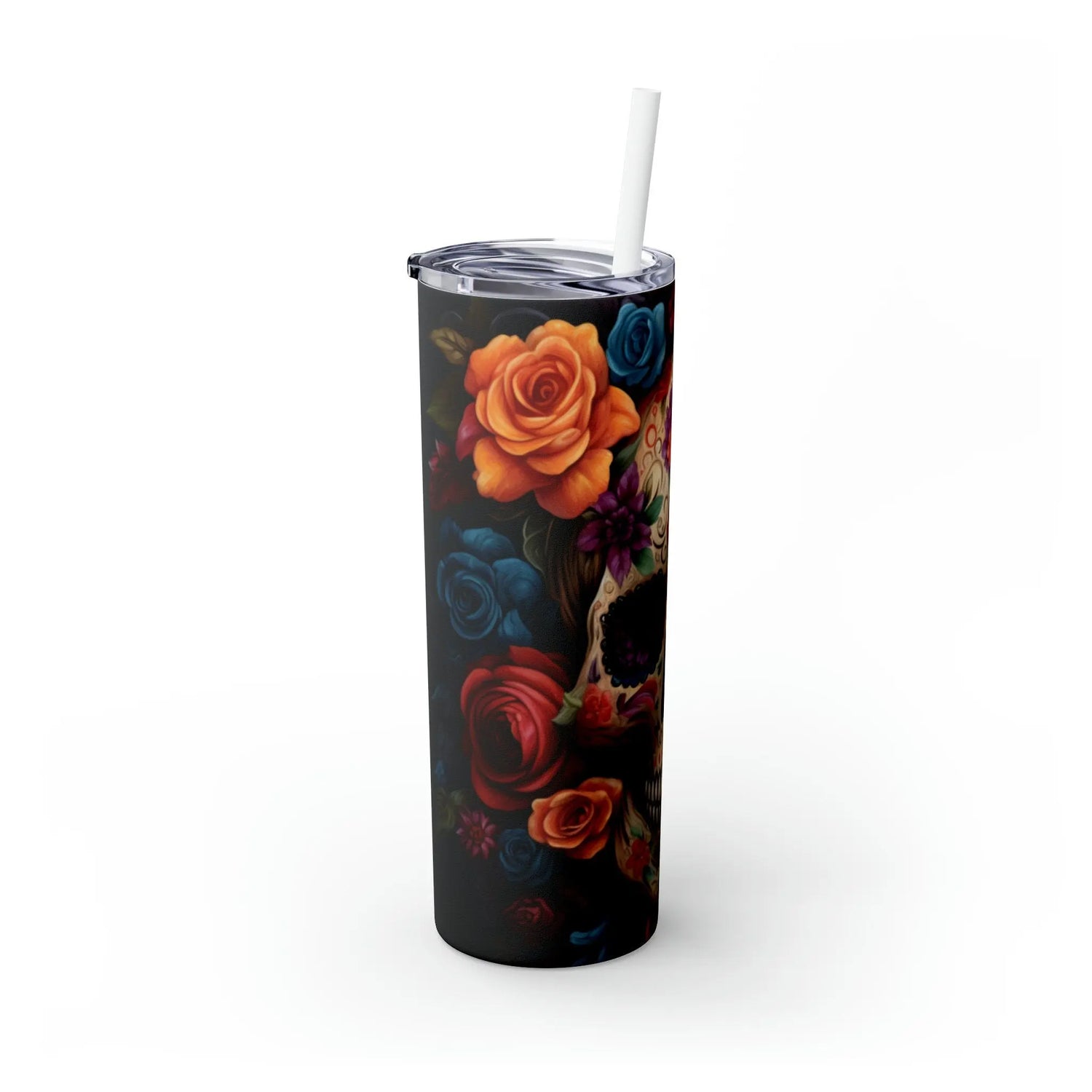 Cadaver Dia de Los Muertos Colorful 20oz Tumbler, Halloween Artistic Straw Cup, Day of the Dead Design Mug, Unique Gift, Festive Drinkware The Aurora Touch