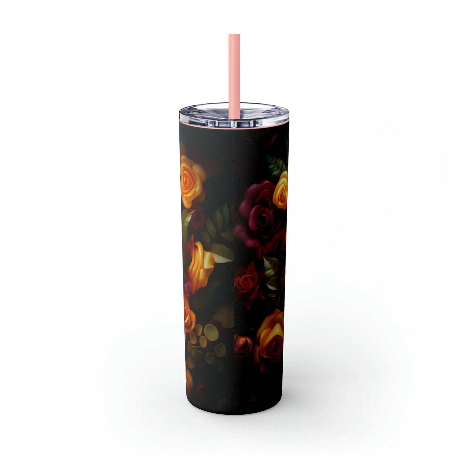 Dia de Los Muertos Skinny Tumbler, 20oz - Cadaver Design - Colorful Artistic Halloween Cup - Day of the Dead Mug, Holiday Tumbler The Aurora Touch