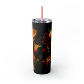 Dia de Los Muertos Skinny Tumbler, 20oz - Cadaver Design - Colorful Artistic Halloween Cup - Day of the Dead Mug, Holiday Tumbler The Aurora Touch