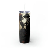Artistic Day of the Dead Skinny Tumbler with Straw 20oz Dia de los Muertos traditional art print all-purpose travel car designer cup The Aurora Touch