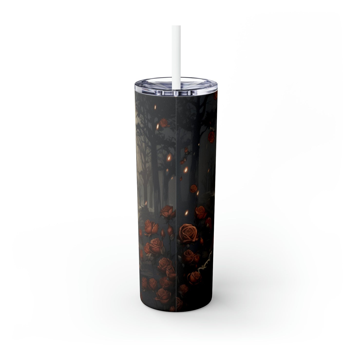 Vaso delgado artístico del Día de los Muertos con pajita de 20 oz, impresión artística tradicional del Día de los Muertos, taza de diseño para viaje y automóvil para todo uso