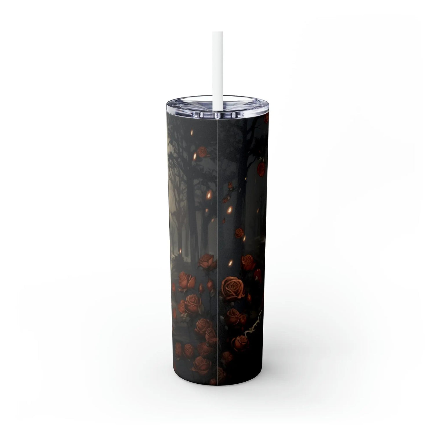 Artistic Day of the Dead Skinny Tumbler with Straw 20oz Dia de los Muertos traditional art print all-purpose travel car designer cup The Aurora Touch