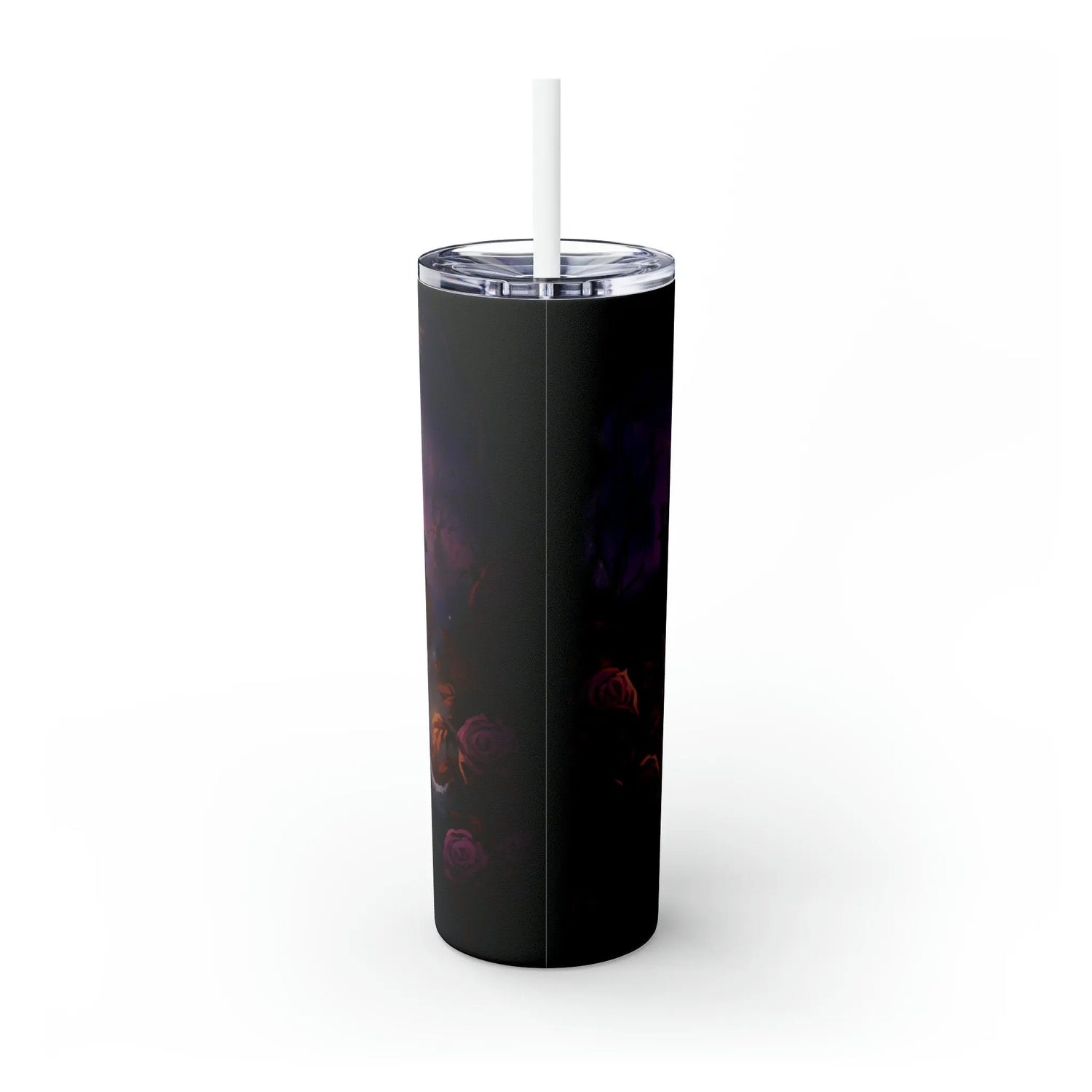 Day of the Dead Skinny Tumbler with Straw 20oz Mexican Halloween traditional art hot cold drinking festive travel car beverage tall cup
