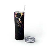 Day of the Dead Skinny Tumbler with Straw 20oz Mexican Halloween traditional art hot cold drinking festive travel car beverage tall cup