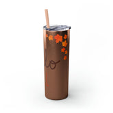 Skinny Tumbler with Straw, 20oz, Thanksgiving tumbler, Fall Tumbler, glitter tumbler, gift for her, Novelty tumbler, Hot water mug The Aurora Touch