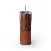 Skinny Tumbler with Straw, 20oz, Thanksgiving tumbler, Fall Tumbler, glitter tumbler, gift for her, Novelty tumbler, Hot water mug The Aurora Touch