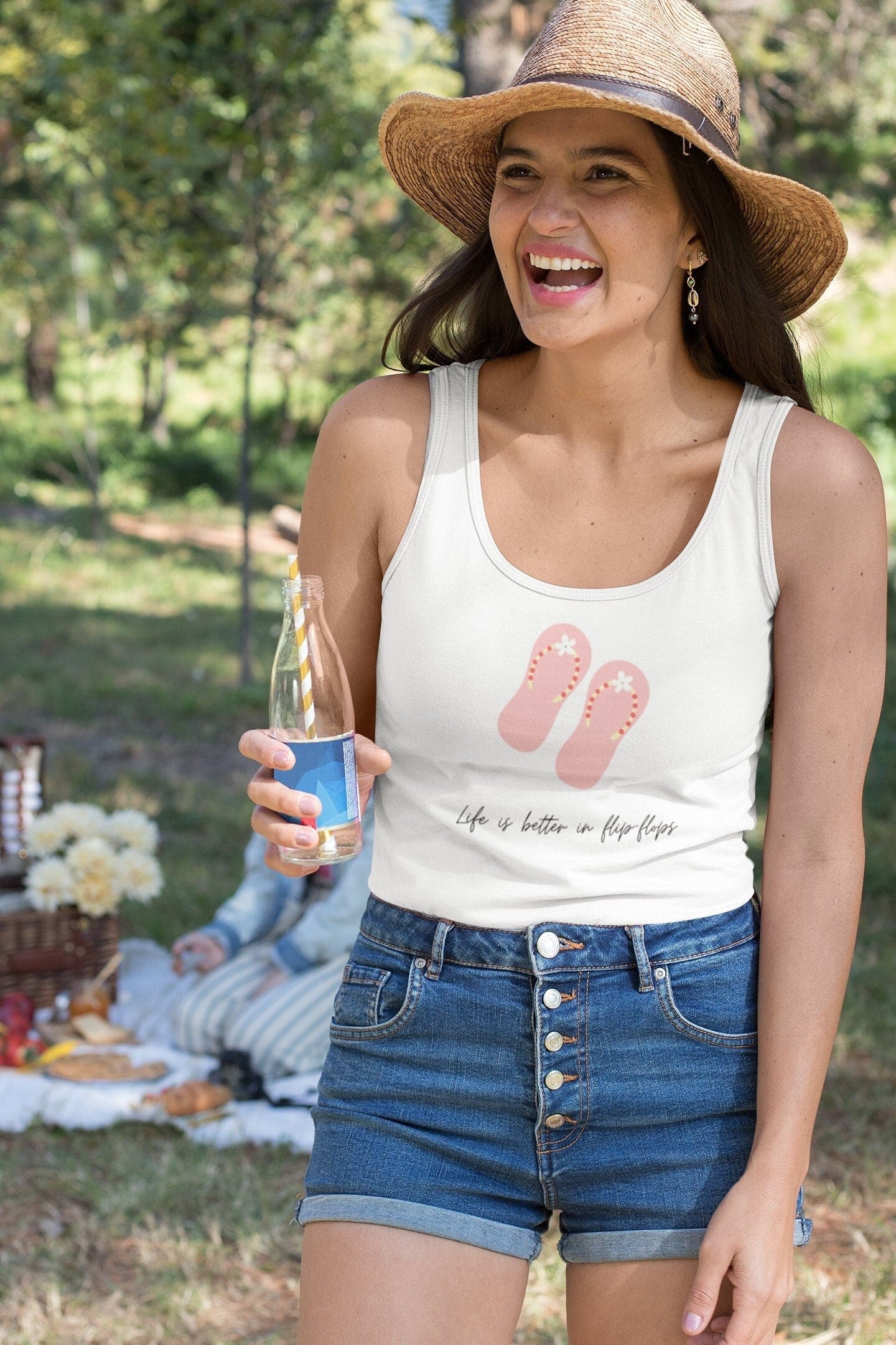 Summer tank top, Female tank, Casual tank top, Summer wear, Pool side clothes, fun in the sun, Pink Novelty Tank top,girlfriend gift