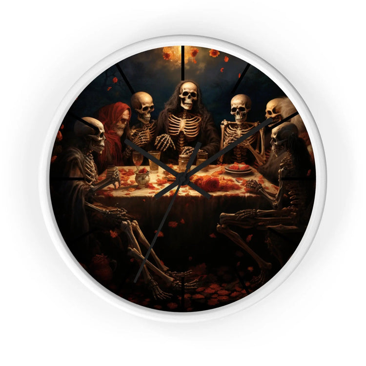 Wall Clock, Halloween Day of the dead last supper Fall portrait art kitchen hallway office family gift clock The Aurora Touch