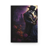 Hardcover Journal , Day of the dead halloween design vibrant color couple portrait novelty diary meditation writing keepsake notebook pad The Aurora Touch