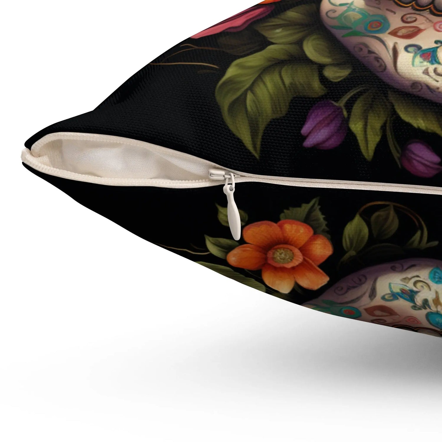 Square Pillow, Day of the dead Dia de Los Muertos colorful floral Halloween throw bedroom couch pillow house warming gift The Aurora Touch