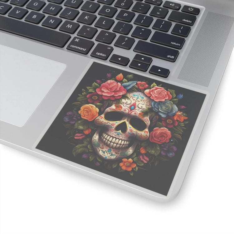 Kiss-Cut Stickers, Day of the Dead artistic traditional Mexican art colorful skateboard computer gift  Halloween decals The Aurora Touch