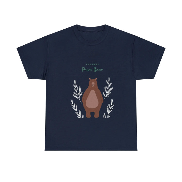 Best Papa Bear Heavy Cotton Tee, Father love casual adorable teddy bear cotton novelty work everyday meaningful Daddy day shirt