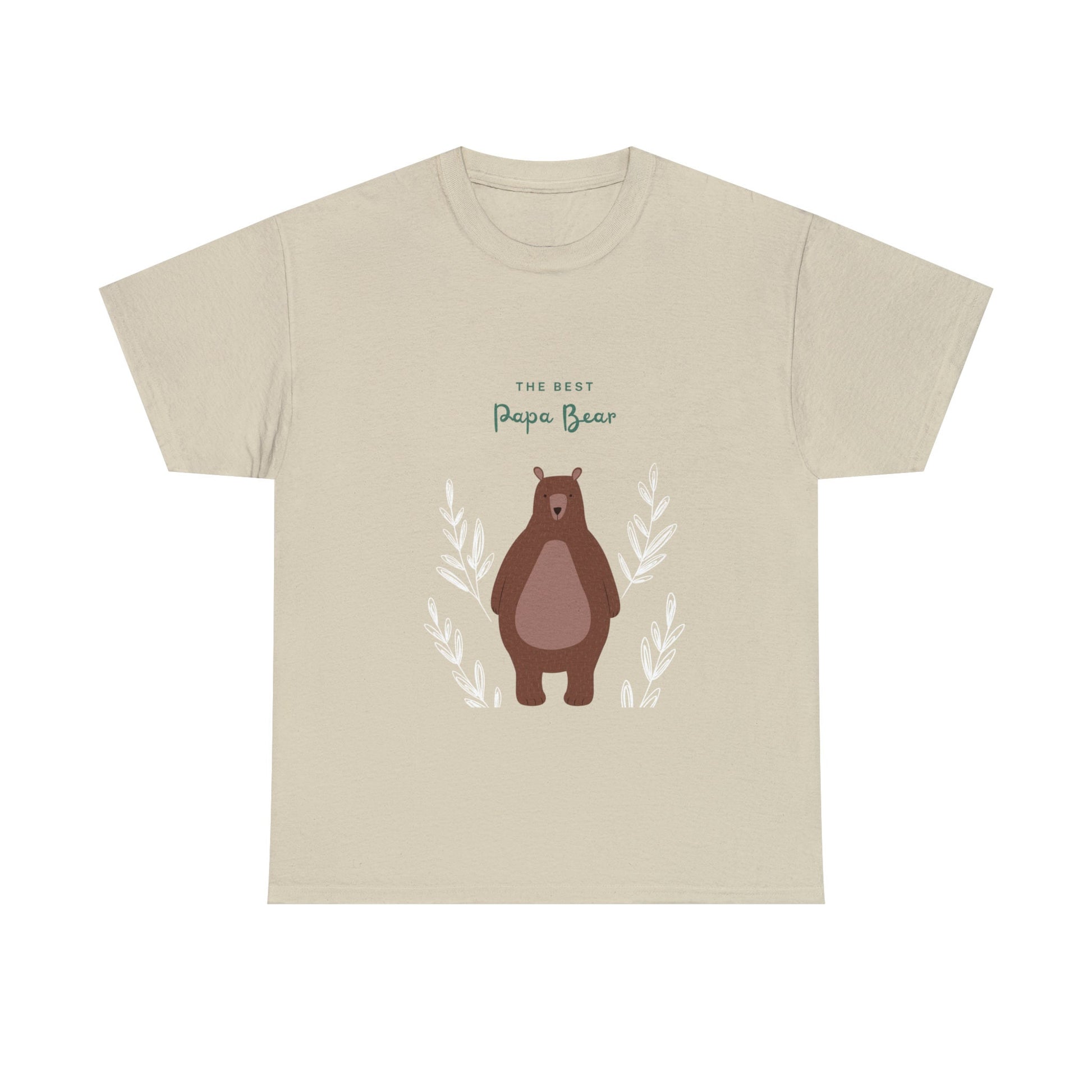 Best Papa Bear Heavy Cotton Tee, Father love casual adorable teddy bear cotton novelty work everyday meaningful Daddy day shirt