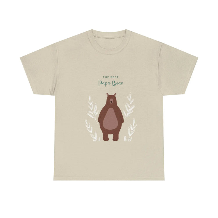 Best Papa Bear Heavy Cotton Tee, Father love casual adorable teddy bear cotton novelty work everyday meaningful Daddy day shirt