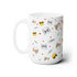 Ceramic Mug 15oz, Kitty Mug, Patter Mug, Coffee Mug, Novelty Mug, Animal Print Mug, White mug, Colorful Mug The Aurora Touch