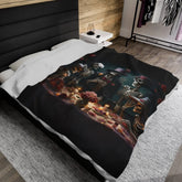 Day of the Dead velveteen blanket la ofrenda Mexican traditional dia de los muertos art design any room decor blanket