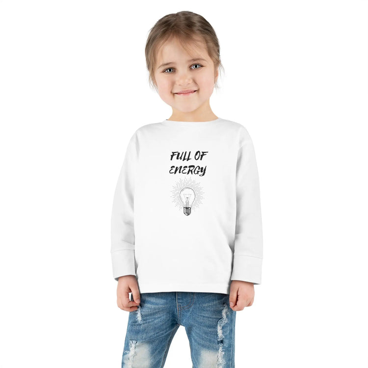 Full of Energy Toddler Long Sleeve Tee, Energy Baby, Toddler clothes, Children wear, Kids casual wear, bay Momma gift, Kids Birthday gift,