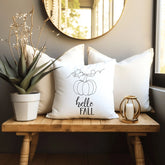 Fall Square Pillow, Thanksgiving Halloween Fall minimilist design decor holiday couch bedroom TV room decorative accent pillow The Aurora Touch