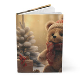 Hardcover Journal Matte, Teddy Bear Journal, Holiday Bear, Diary Book, Daily Journal, Christmas book, Holiday Gift The Aurora Touch