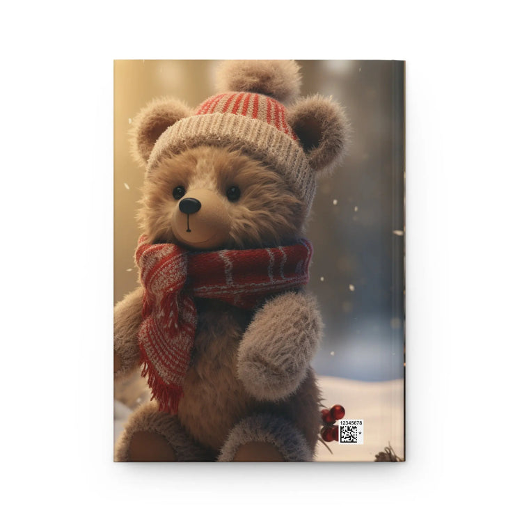 Hardcover Journal Matte, Teddy Bear Journal, Holiday Bear, Diary Book, Daily Journal, Christmas book, Holiday Gift The Aurora Touch