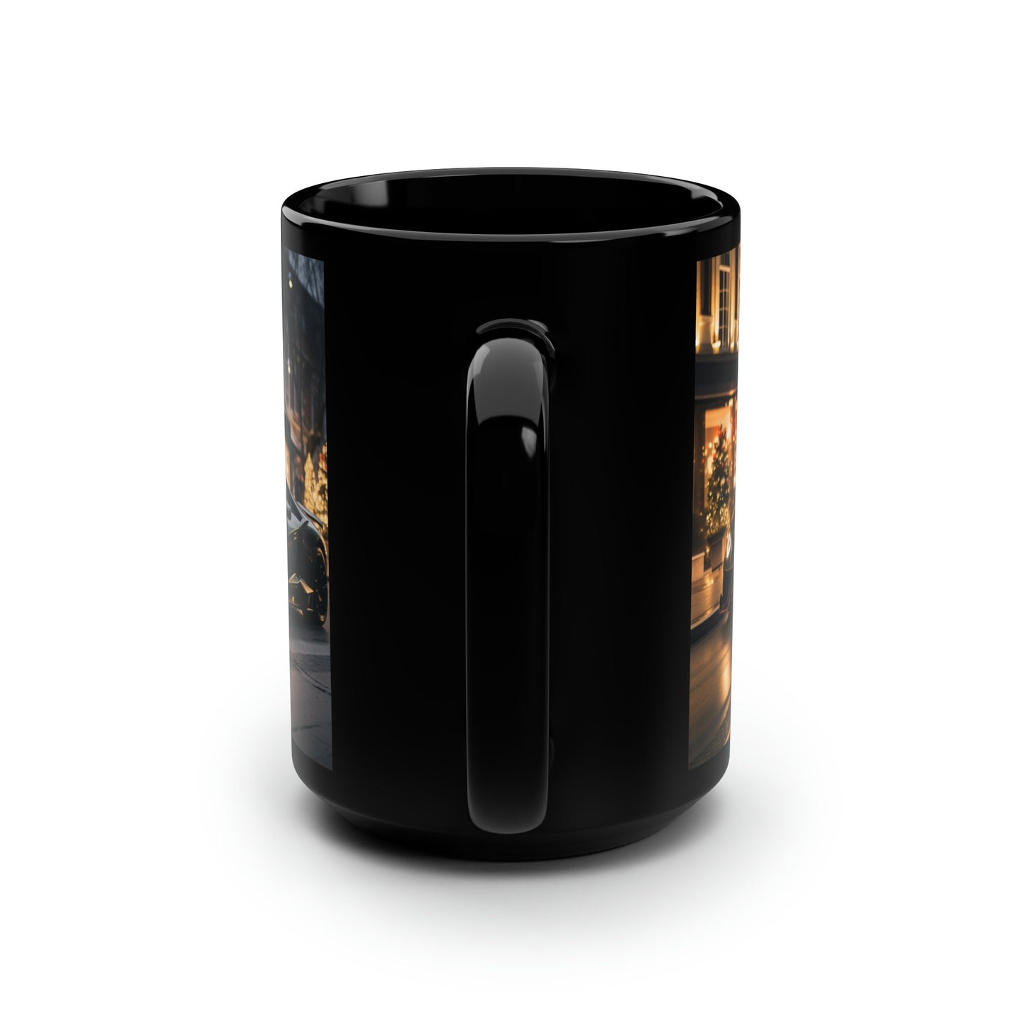Black Mug, 15oz, Christmas in style, Luxury Mug, Black Coffe Mug, Holiday Gift, Designer Mug, gift for dad