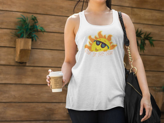 Women&#39;s Fun in The Sun Tank Top, Fun in the sun female casual beach sports work out novelty simple day shirt