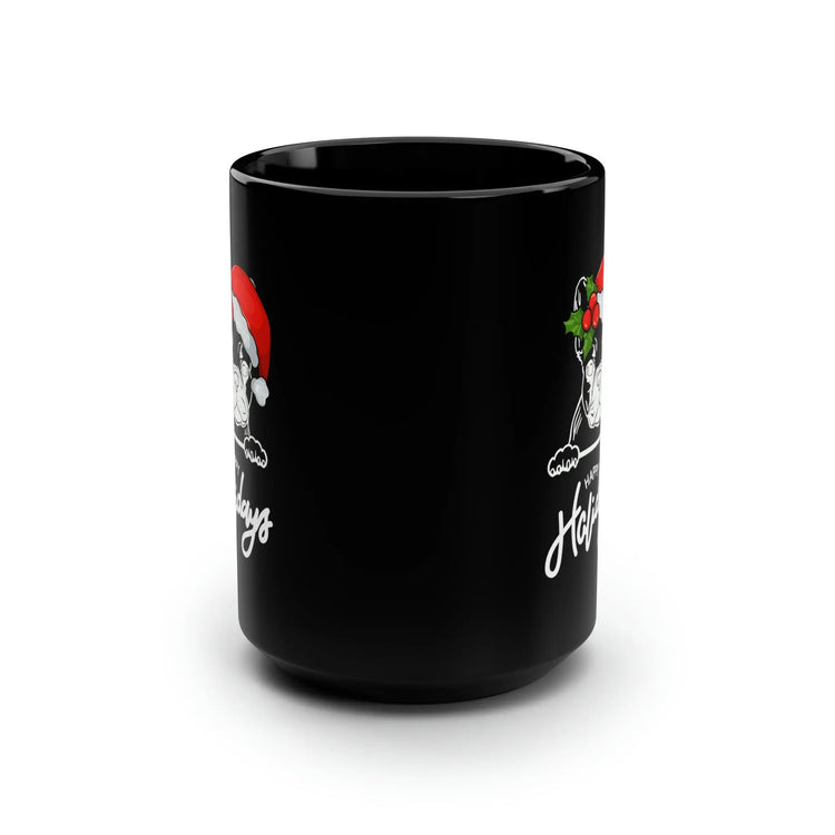 Pet Lover Black Mug, 15oz, Frenchie Dog Holiday Christmas Design Festive Casual Hot Beverage Cup The Aurora Touch