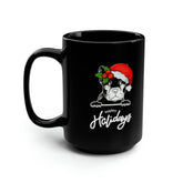 Pet Lover Black Mug, 15oz, Frenchie Dog Holiday Christmas Design Festive Casual Hot Beverage Cup The Aurora Touch