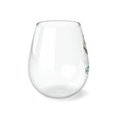 Stemless Wine Glass, 11.75oz. Happy Holidays Wine glass, Xmas wine glass, Holiday gift, Best gift, Dinner gift, Gift for her The Aurora Touch