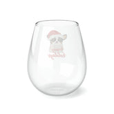Stemless Wine Glass, 11.75oz, pet chihuahua design, party Wine glass, Novelty wine glass, Xmas glassware, Holiday gift, Female gift The Aurora Touch