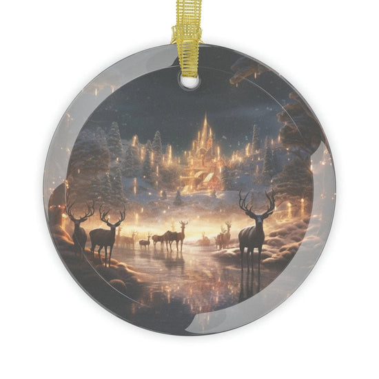 Glass Ornaments,Christmas scenery, tree decor, Holiday ornament, great small gift, Holiday Party gift, Home decor, Holiday gift exchange The Aurora Touch