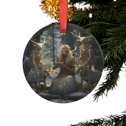 Acrylic Ornament with Ribbon, Xmas ornament, Mystical Christmas, Beautiful ornament, christmas decoration, Home decor