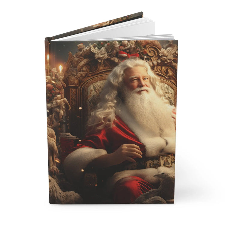 Hardcover Journal Matte, Christmas Journal, Holiday Notebook, Santa Book, Notekeeping Diary, Holiday gift, writers journal The Aurora Touch
