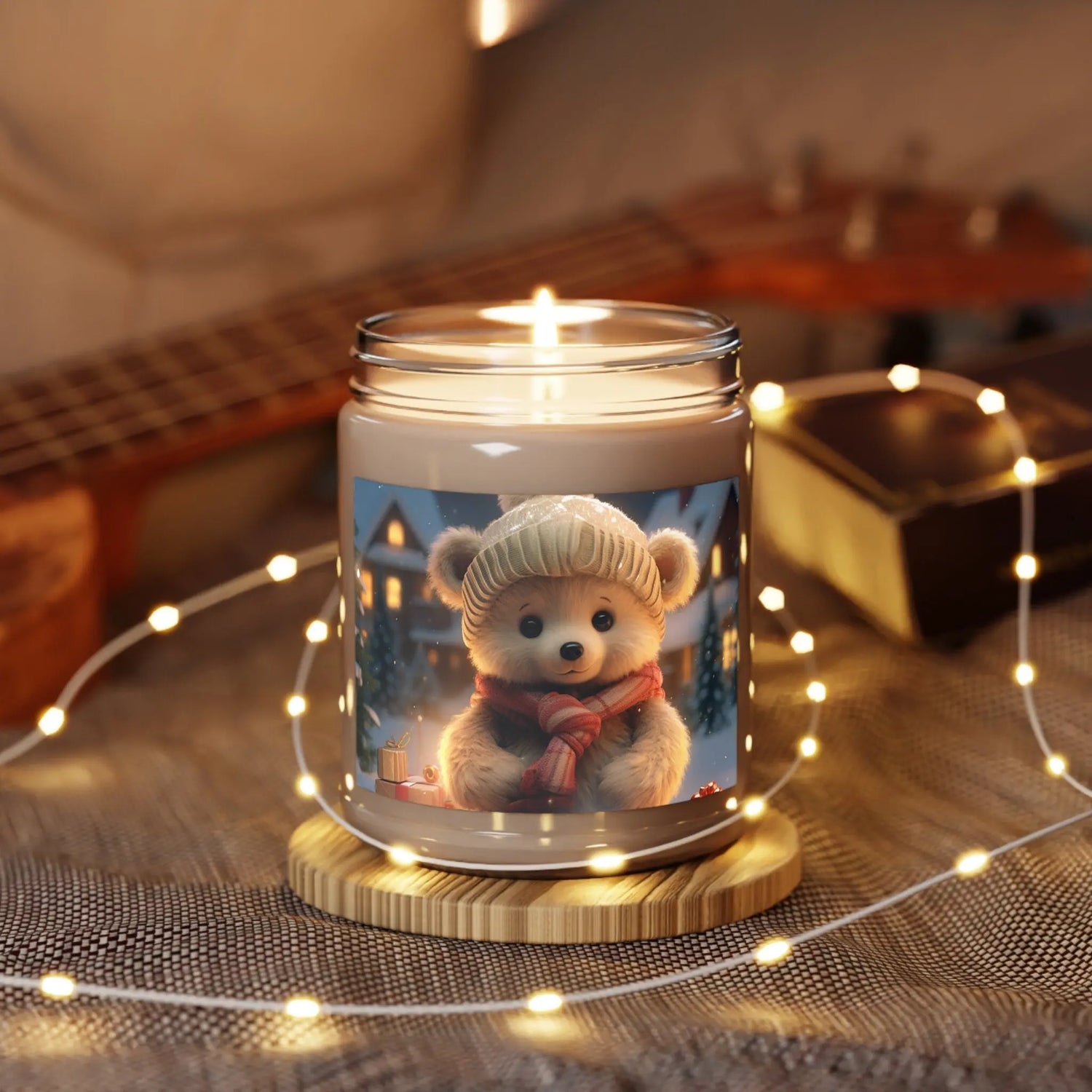 Scented Candles, 9oz, Holiday Bear, Vanilla Bean scented candle, Best Gift, Holiday Gift, Gift for Her, Made in USA
