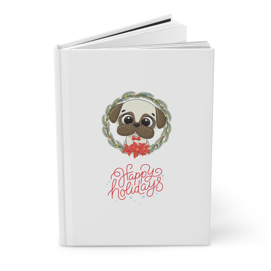 Hardcover Journal, Puppy design journal, Xmas gift, Daily journal, Holiday decorative book, gift for young child, student school journal
