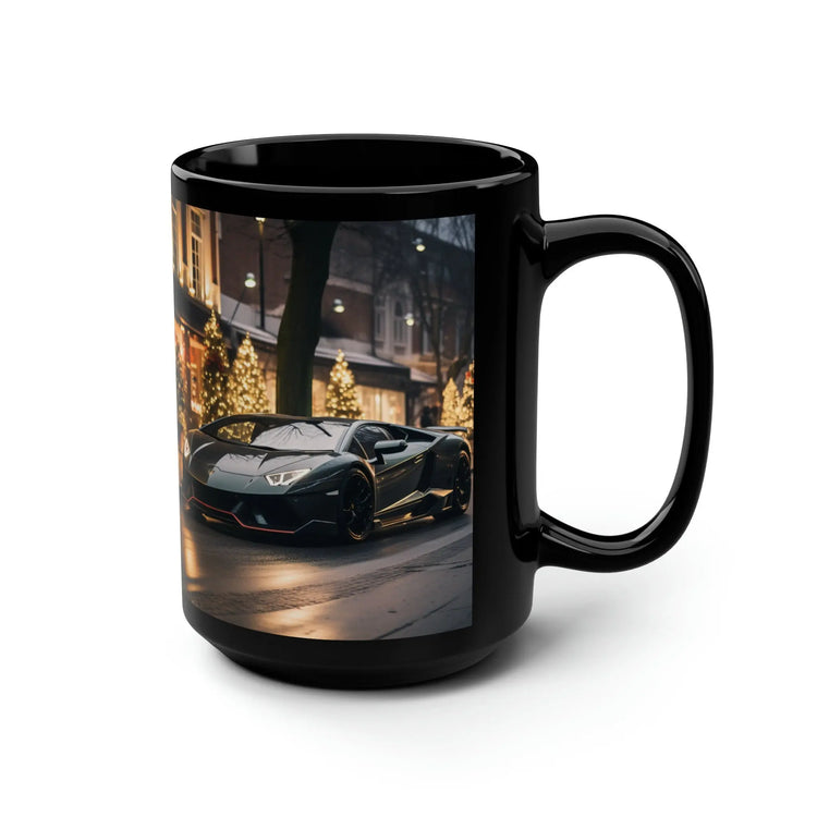 Black Mug, 15oz, Christmas in style, Luxury Mug, Black Coffe Mug, Holiday Gift, Designer Mug, gift for dad The Aurora Touch